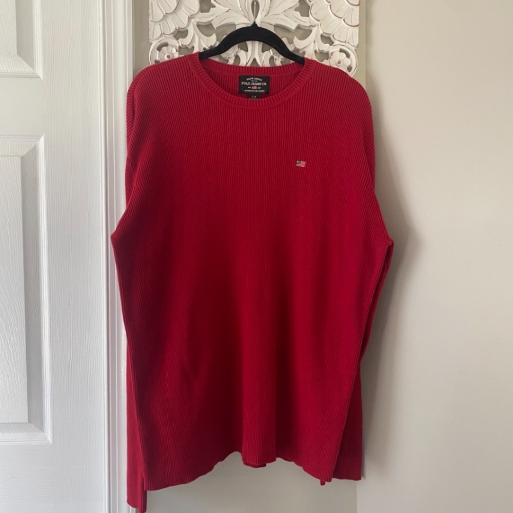 Polo Ralph Lauren VTG Men's Ribbed Knit Sweater Sz L Preppy Academia 90's